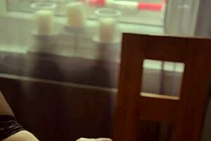 Exposed pussy play with dirty talk at window!