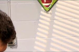 paige turner is on virgin patrol, lickin monster cock in fishnets stockins on bed