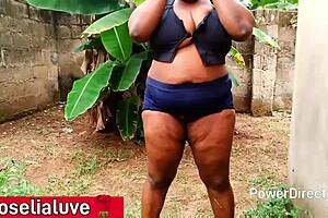 Fat ass mom gets doggy banged outdoors