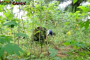 Fucked the chubby city babe on our farm land with big black cock