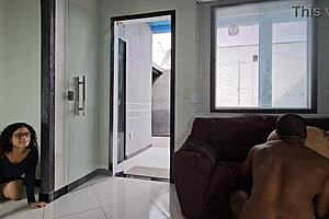 I got caught watching my friend eat that big-assed beauty's dripping pussy outdoors