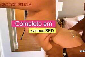 Little redhead brazilian amateur struggles on big black guy's monster cock with licking