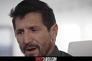 Stepmom and stepdad seduce blonde stepdaughter into hardcore threesome