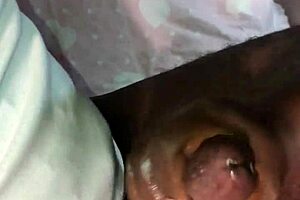 bbc cock receives sloppy handjob from ebony lover