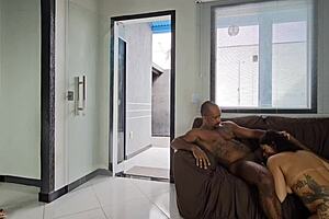 I got caught watching my friend eat that big-assed beauty's dripping pussy outdoors