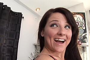 Brown Hair Pussy Fucked By Tattooed Man In Lingerie