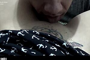 Latina Mature Licks Shaved Pussy in Lingerie