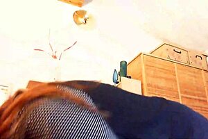 Curvy milf pees on the bathroom floor in a taboo moment