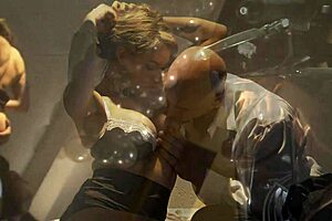 Milf In Golden High Heels Gets Licked And Fucked Hard