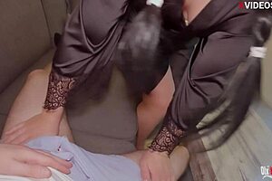 It hurts? I will help you, my stepson with wet pussy fucking 😏