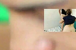 Milf lesbians with big tits rub together