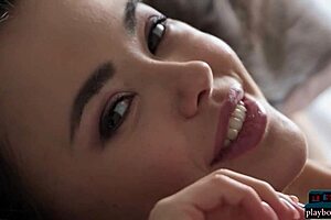 Gorgeous Asian Milf Model Does a Sensual Striptease with Playboy