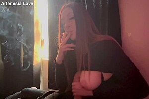 artemisia love says, 'look at my big boobs while i smoke this cigarette' in her fetish session