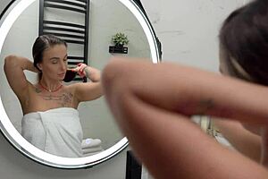 morning blowjob for stepbrother in bathroom