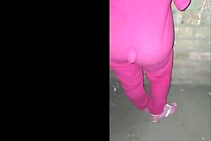 mature milf flashes outdoors in halloween costume and gives free blowjob publicly