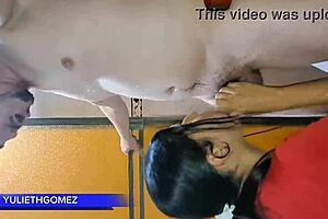 at the gym i give my stepfather a great blowjob while the trainer is watching us casero real