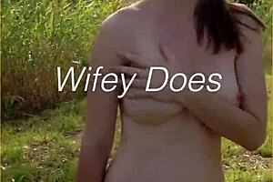 Young wife takes her first nude walk in public?