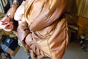 Smoking And A Lot Of Cum On My New Light Brown Long Jacket Is What My Impotent Husband Wants - Preview