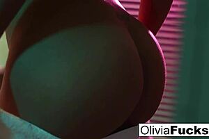 Super sexy Olivia TEASES her big TITS in shower