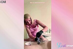 russian blonde makes him cum