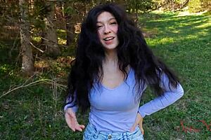 Lost influencer sucks dick in woods