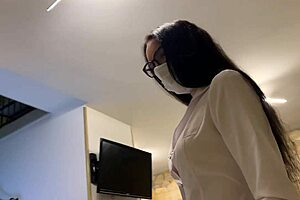 hot nurse in latex provides sex therapy