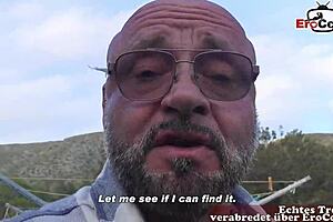 Skinny tattooed German milf says, 'I want sex without a condom on this Erocom date'