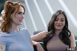 Milf roommate masturbating caught, leads to lesbian oral sex