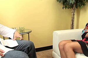 brunette milf mom gets fucked by doctor in hospital with fingering and facial