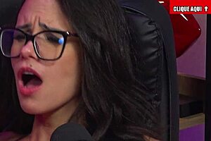 Blonde With Big Tits Sucks Brunette's Pussy