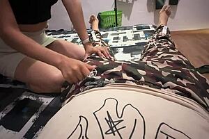 that young university girl gives me such a delicious blowjob, sucking my huge cock while ripping clothes.