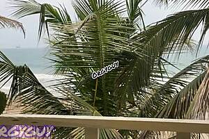 Ebony Wife Flashes at Beach House