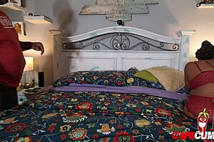 Ebony bbw wife cums like a thief in the night