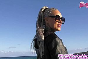deutsche blonde tattoo milf urlauberin am strand angeschleppt outdoor pickup