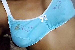 Married housewife touches her amazing boobs at home