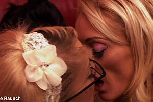 Stacey Saran, Lou Lou, and Samantha Bentley in sexy lesbian threesome.