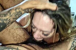 Hot stepmom's pussy filled with stepson's sperm 😈