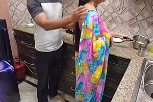 Indian bhabhi gets assfucked hard by devar in the kitchen for the first time.