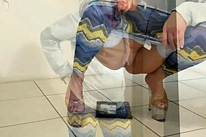 Being a Pee Queen Can Be Fun in Outdoor Lingerie with Pierced Nipples