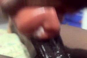 huge black dick creams toy in sneaky college clip