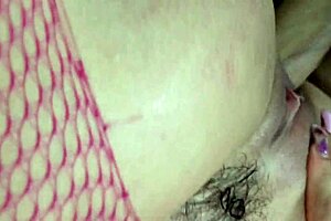 my wife brings coworker for threesome in fishnets.