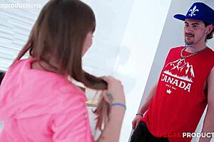 canadian babe deepthroats and gets assfucked by two guys