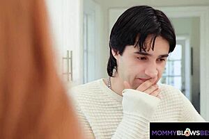 busty redhead stepmom sucks my cock while i handle the chores