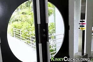 Tattooed milf gets cuckolded with anal fucking and toys