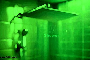 Amazing brunette model relaxes in shower after photoshoot