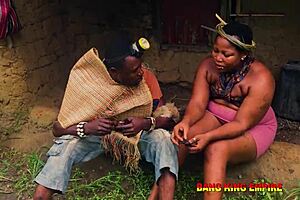 Stepmother strips naked and gets her hairy wet pussy roughly creampied after bush hunting