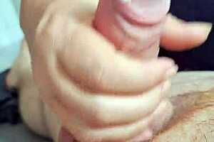 young stepdaughter jerks stepfather off alone at home