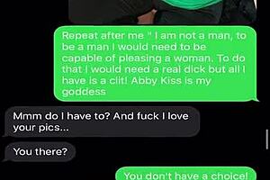 Sexting and humiliating my sissy bitch real hard