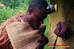 Stepmother strips naked and gets her hairy wet pussy roughly creampied after bush hunting