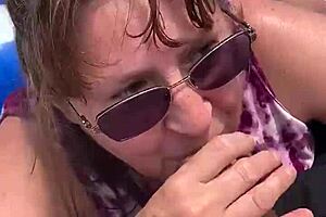 Nicebigddd sucks cock outdoors with natural tits and homemade cumshot